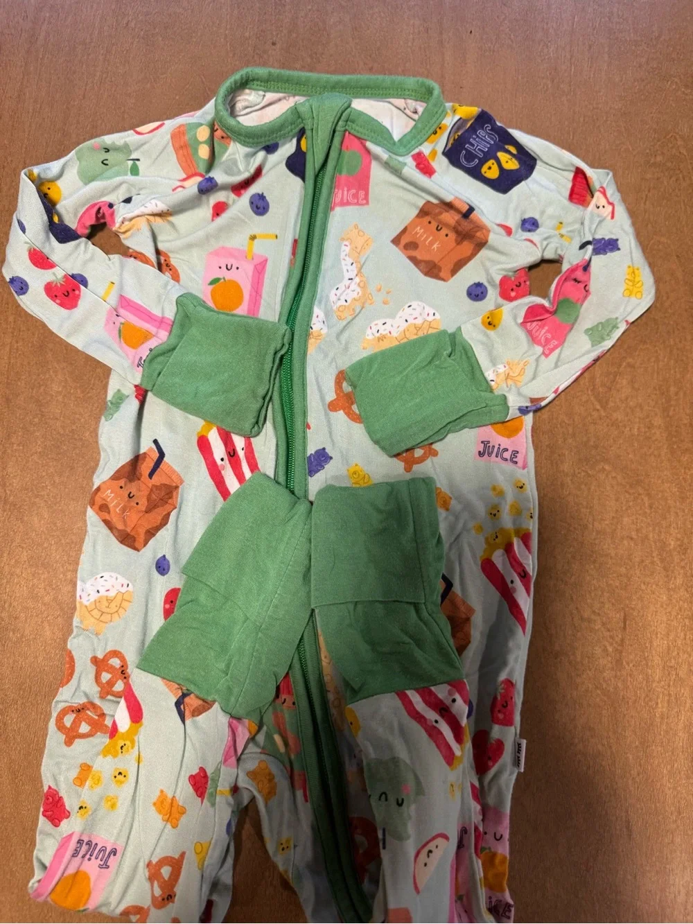 Little Sleepies Snack-Print Footed One-Piece